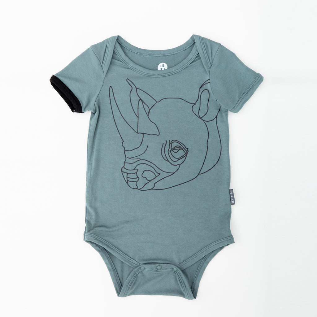 Ikkikidz Rhino Baby Short Sleeve Onesie