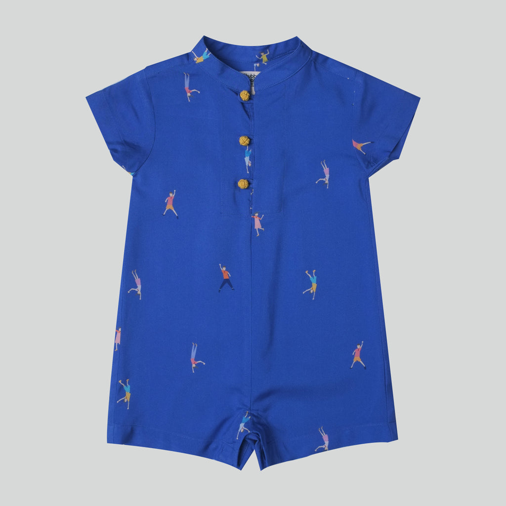 Chubby Chubby Navy Let's Dance Romper