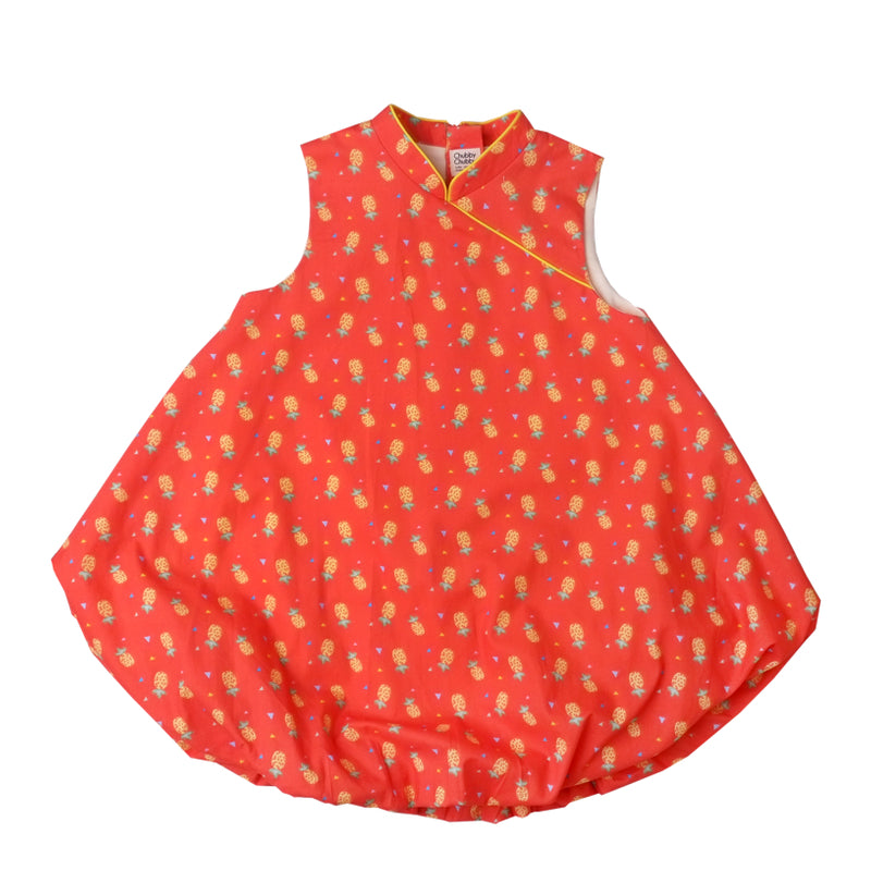Chubby Chubby Bubble Dress - Wang Pineapples Orange
