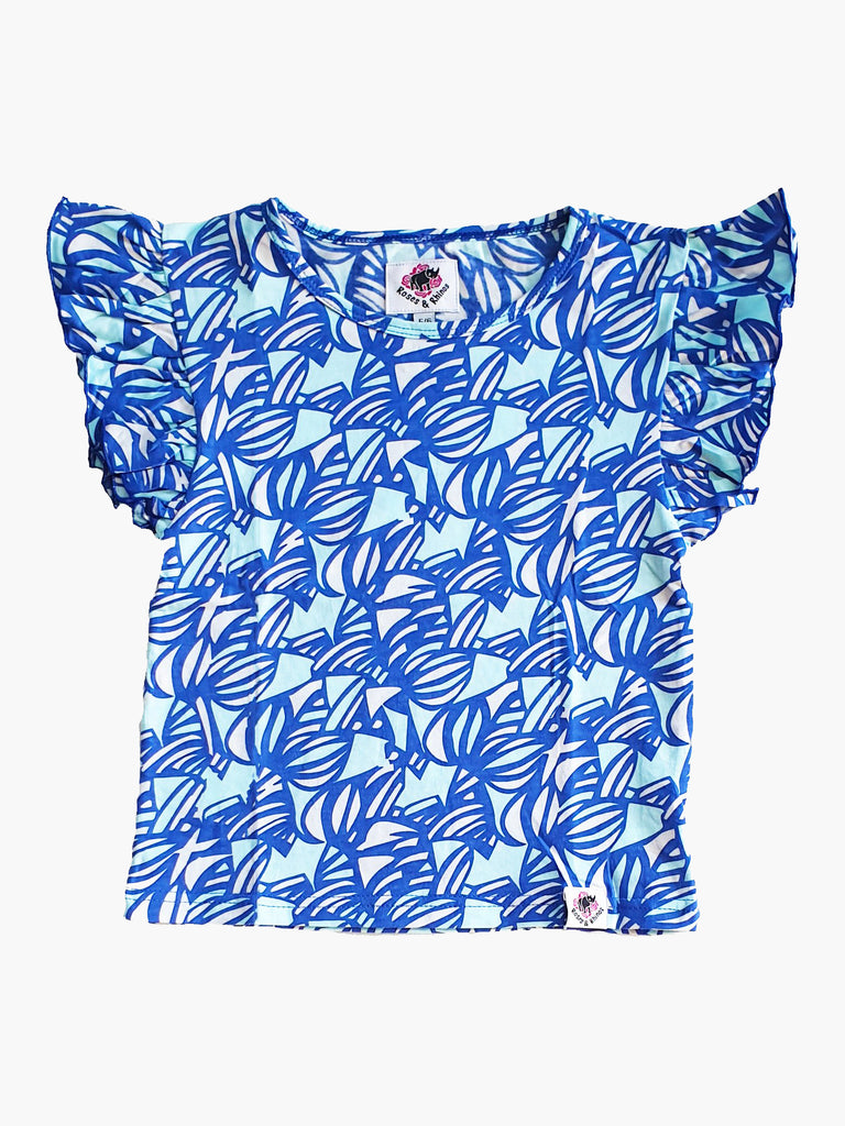 Roses and Rhinos Swirl Frill Top