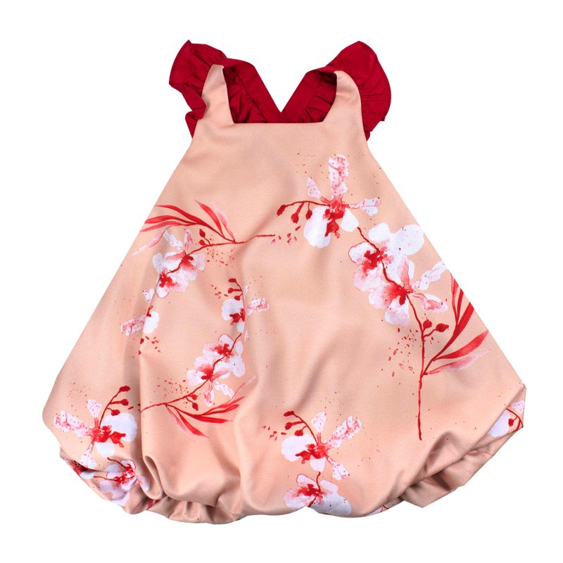 Chubby Chubby Tanglin Orchid Flutter Sleeves Bubble Dress 3Y, 4Y